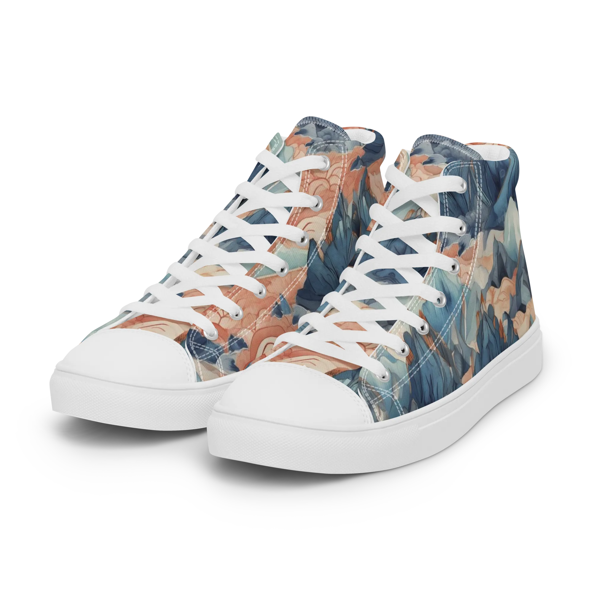 Celestial Peaks on Women's High Top Canvas Shoes — Left Front