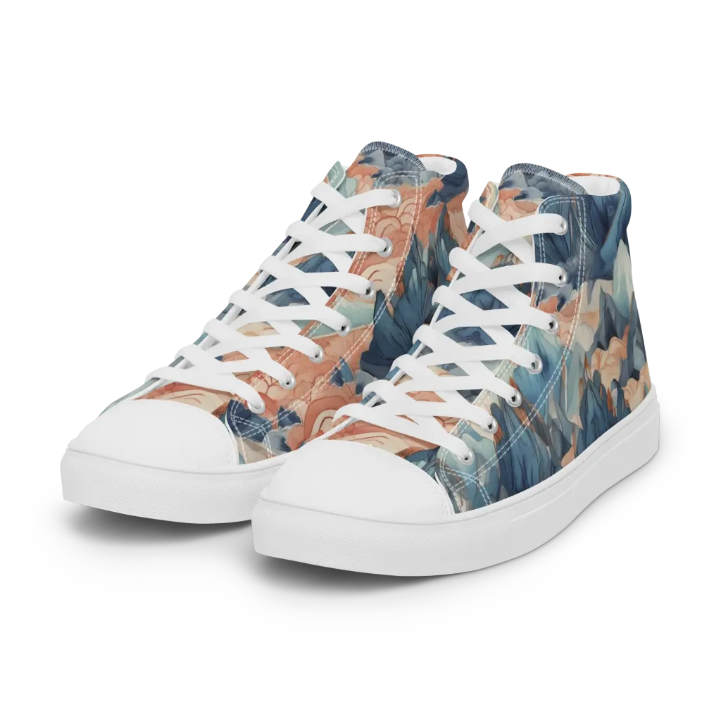 Celestial Peaks on Women's High Top Canvas Shoes — Left Front