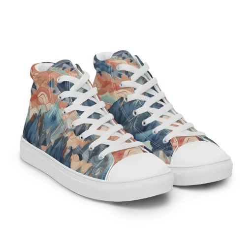 Celestial Peaks on a Women's High Top Canvas Shoes