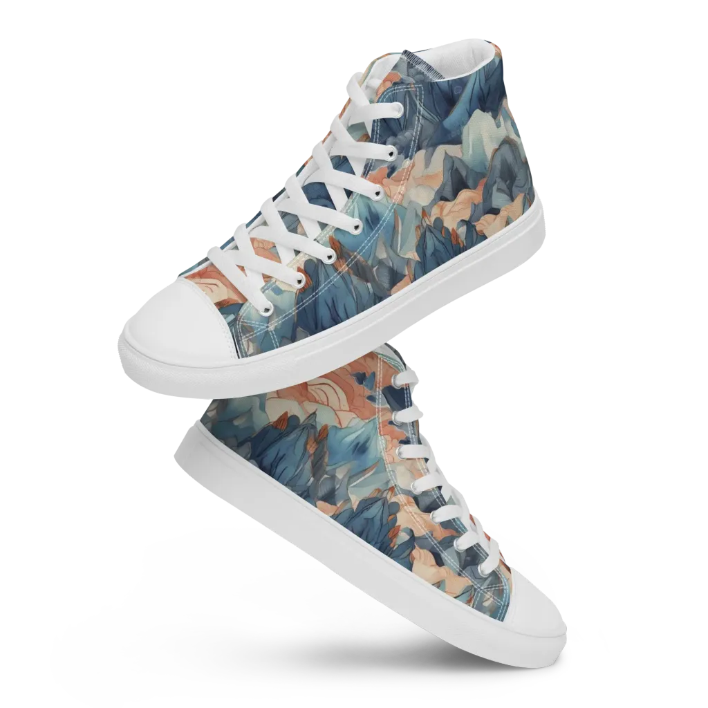 Celestial Peaks on Women's High Top Canvas Shoes — Front