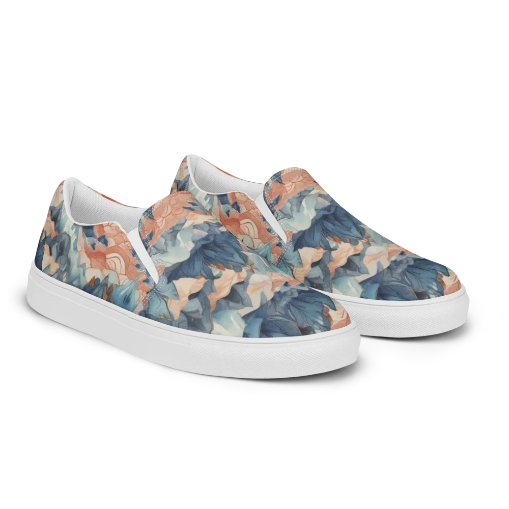 Celestial Peaks on Men's Slip-On Canvas Shoes — Right Front