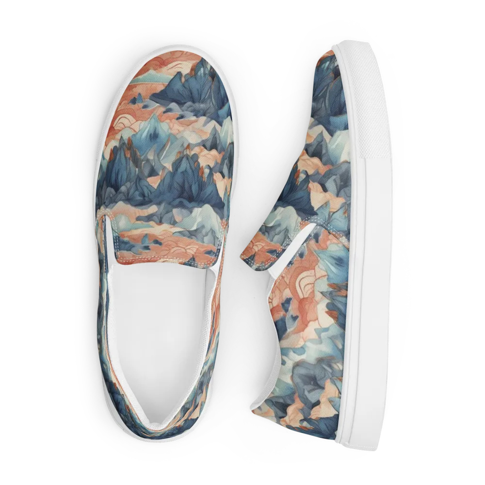 Celestial Peaks on Men's Slip-On Canvas Shoes — Front
