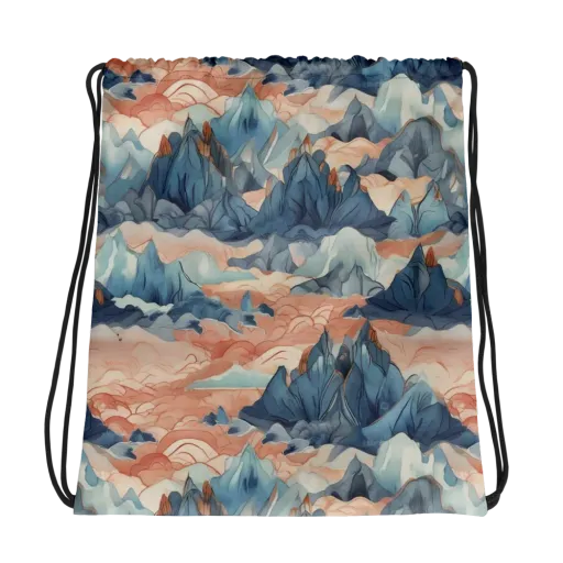 Celestial Peaks on a Drawstring Bag