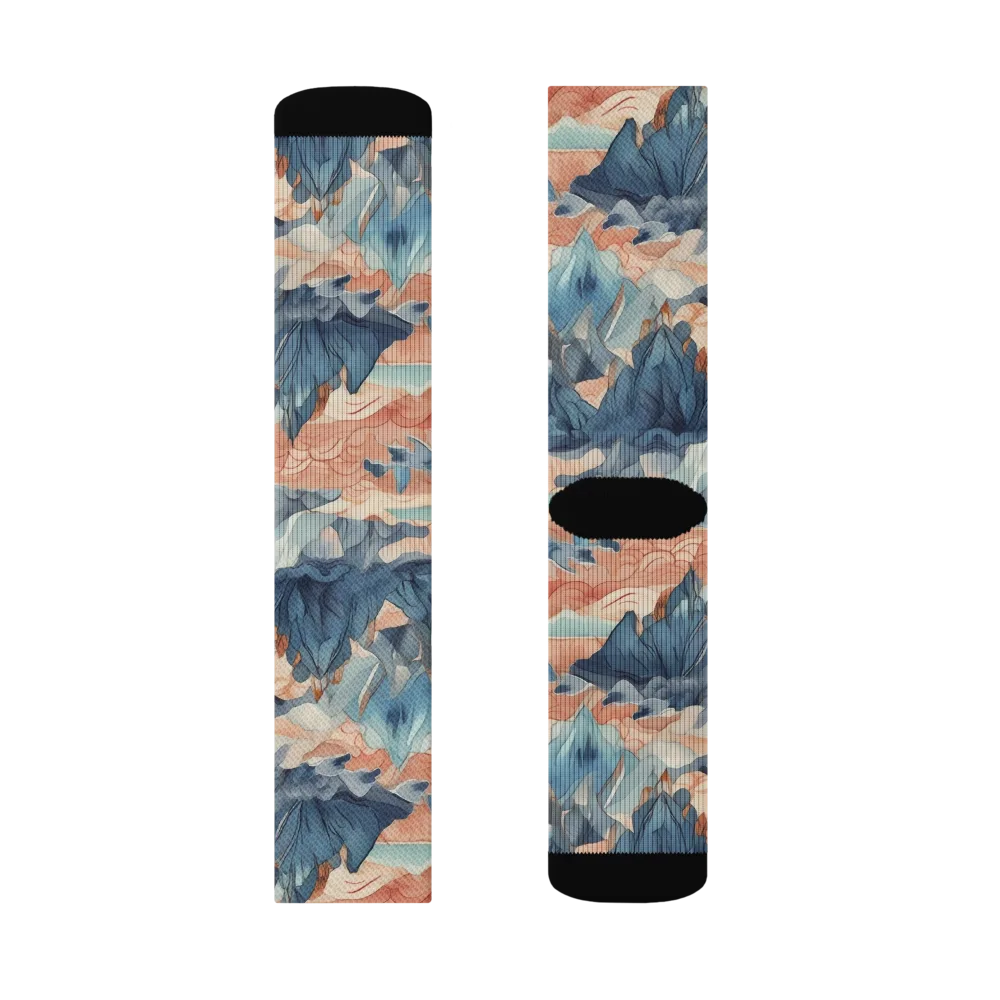 Celestial Peaks on Socks — Right Sock