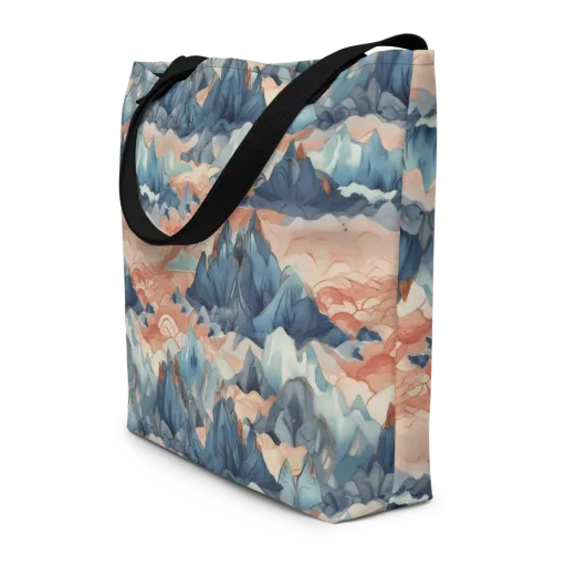 Celestial Peaks on a Large Tote Bag W/ Pocket