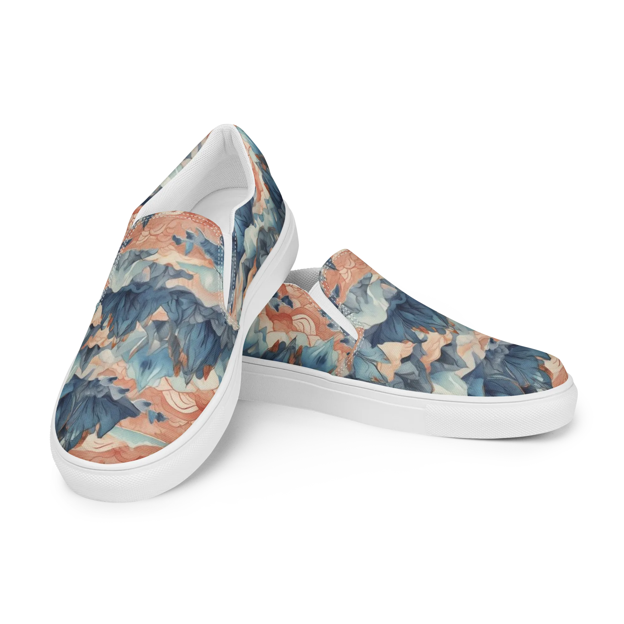 Celestial Peaks on Women's Slip-On Canvas Shoes — Left Front