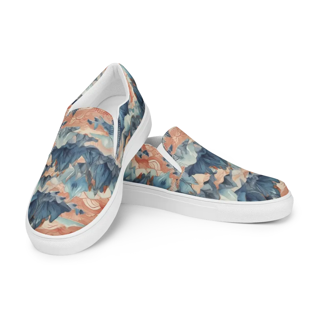 Celestial Peaks on Women's Slip-On Canvas Shoes — Left Front