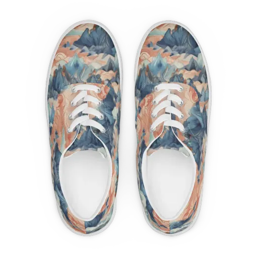Celestial Peaks on a Men's Lace-Up Canvas Shoes