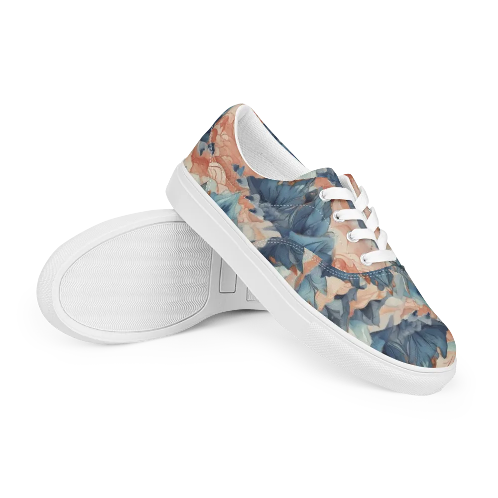 Celestial Peaks on Men's Lace-Up Canvas Shoes — Right Front