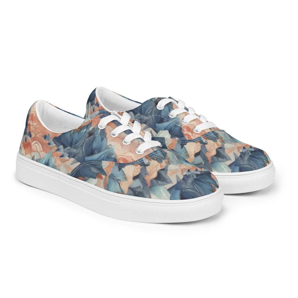 Celestial Peaks on Men's Lace-Up Canvas Shoes — Right Front