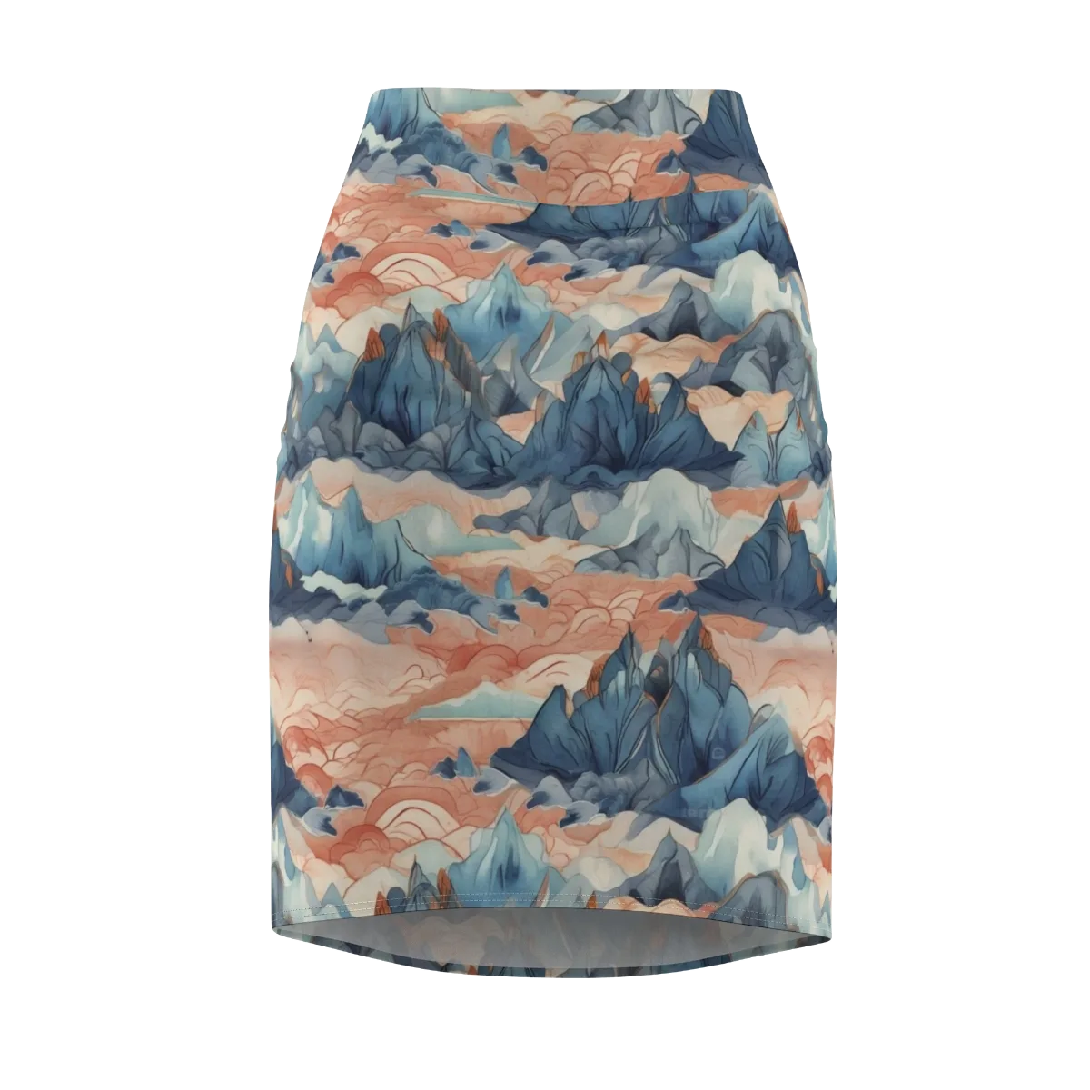 Celestial Peaks on Pencil Skirt — Front