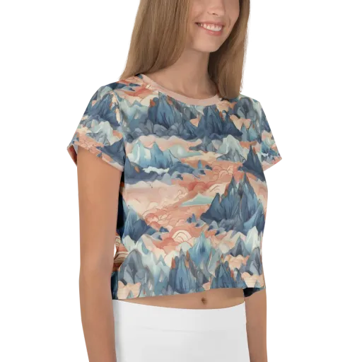 Celestial Peaks on a Crop Tee