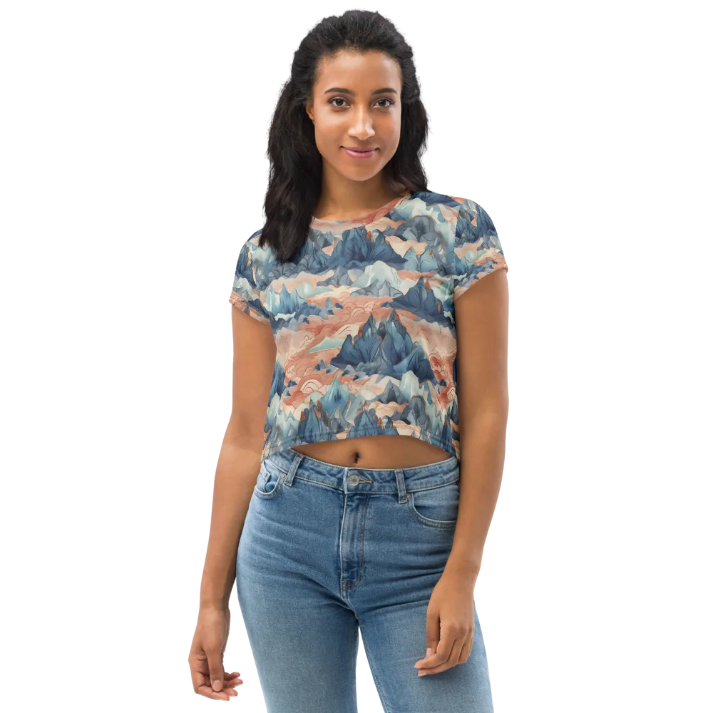Celestial Peaks on Crop Tee — Front