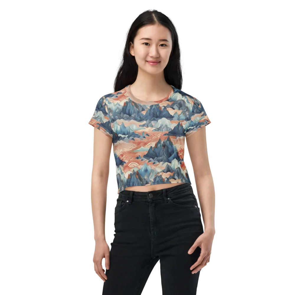 Celestial Peaks on Crop Tee — Front