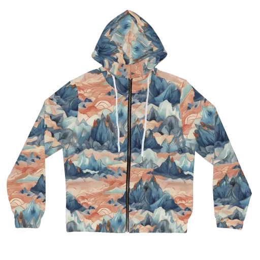 Celestial Peaks on a Women's Full-Zip Hoodie