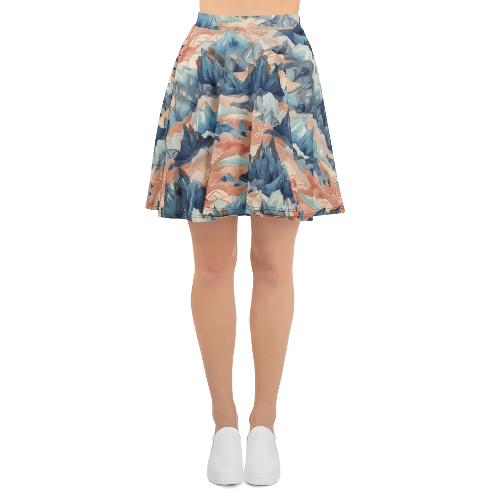 Celestial Peaks on Skater Skirt — Front