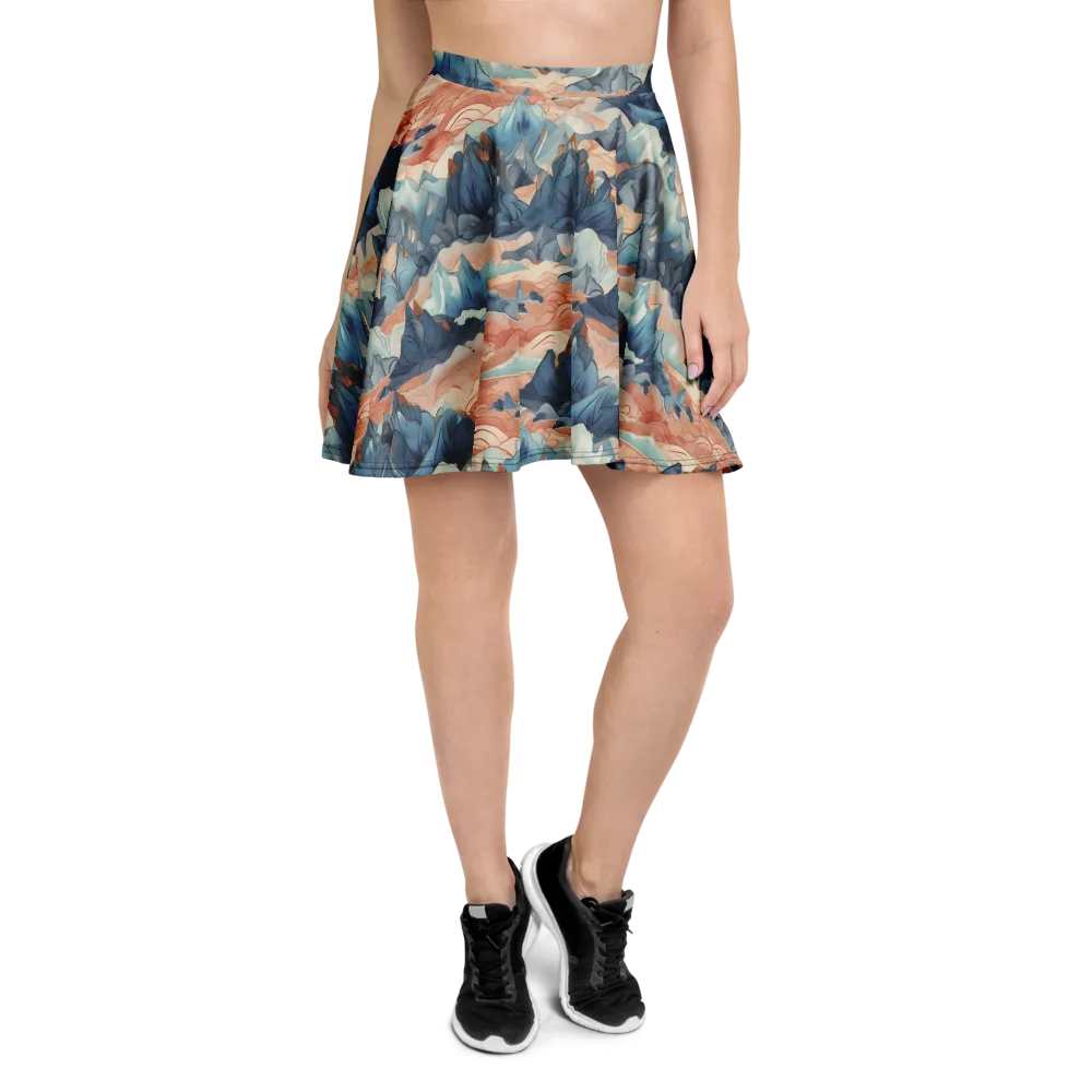 Celestial Peaks on Skater Skirt — Front