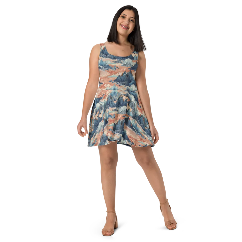 Celestial Peaks on Skater Dress — Front