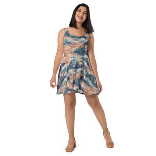 Celestial Peaks on a Skater Dress