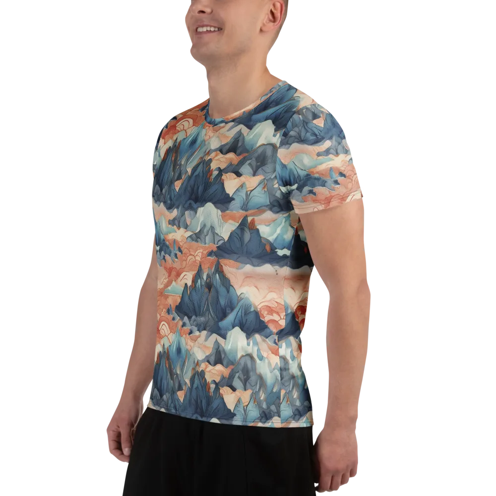 Celestial Peaks on Men's Athletic T-Shirt — Left