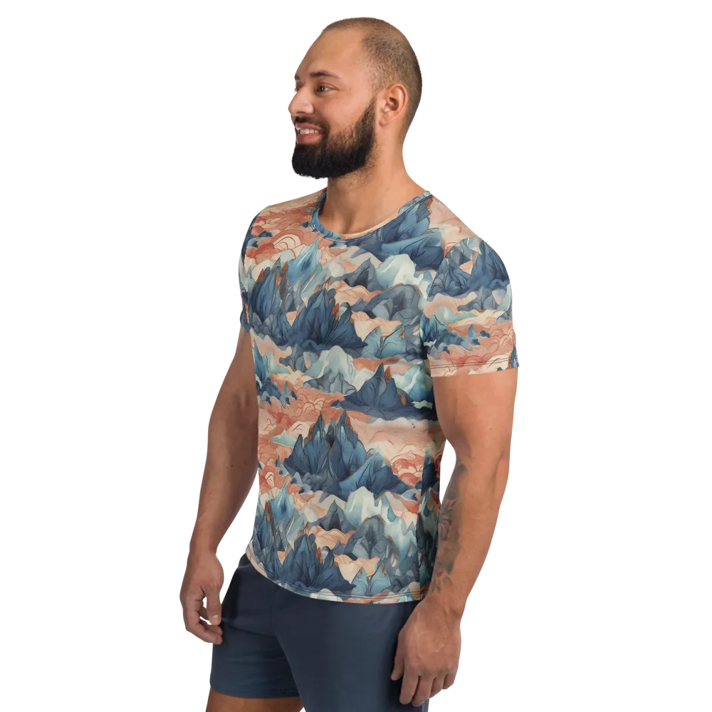Celestial Peaks on Men's Athletic T-Shirt — Left