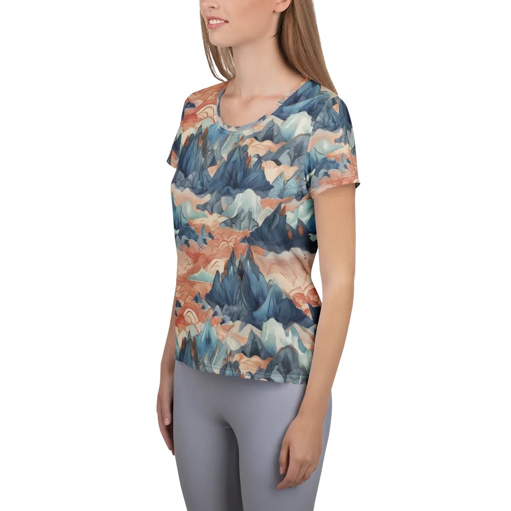 Celestial Peaks on Women's Athletic T-Shirt — Left
