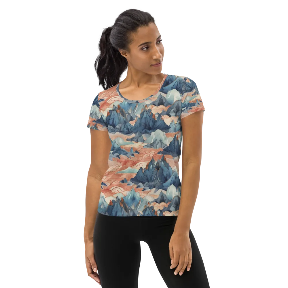 Celestial Peaks on Women's Athletic T-Shirt — Front