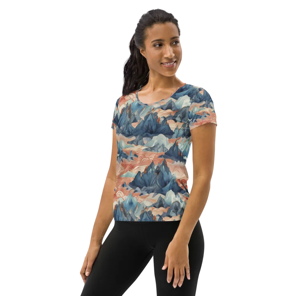 Celestial Peaks on Women's Athletic T-Shirt — Left