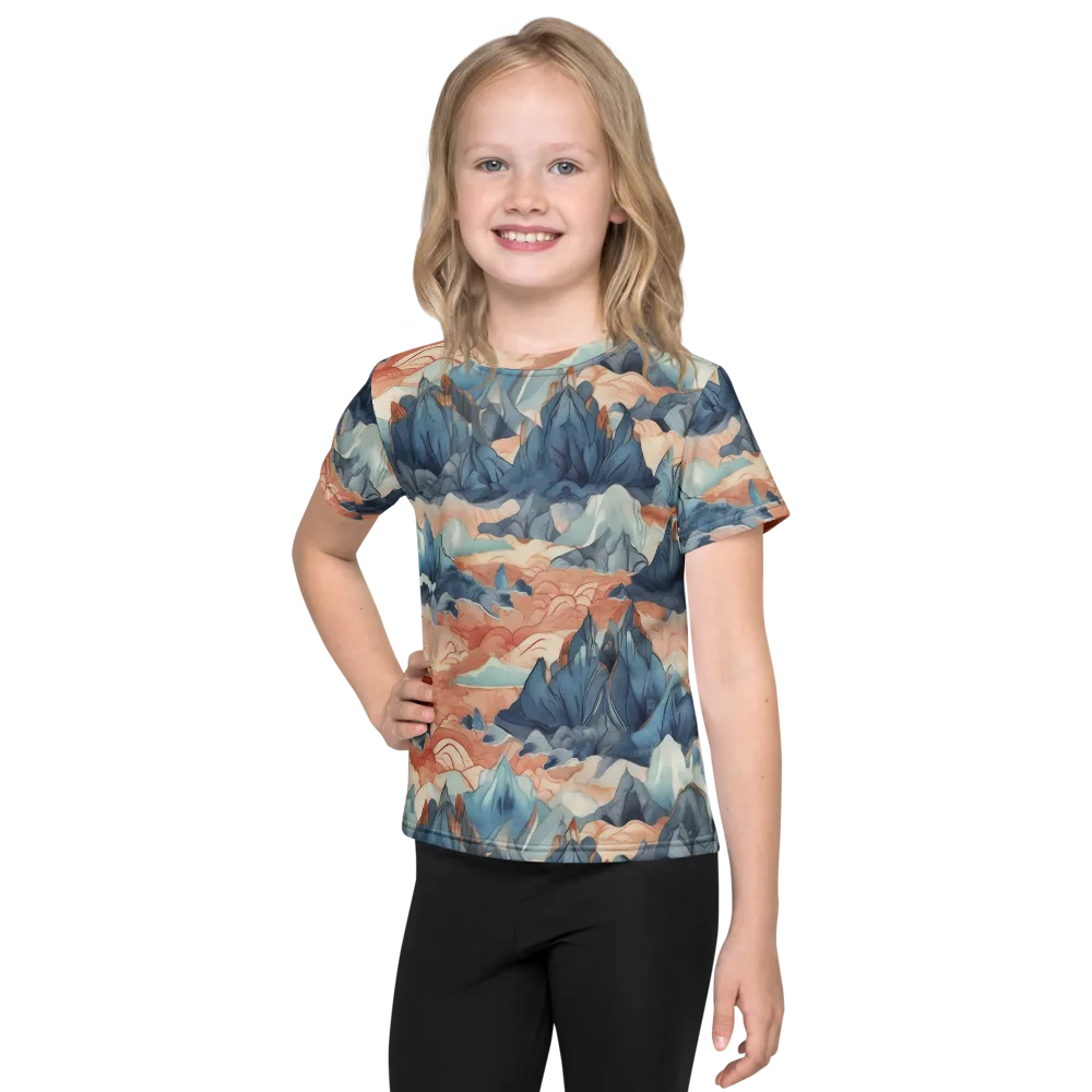 Celestial Peaks on Kids Crew Neck T-Shirt — Front