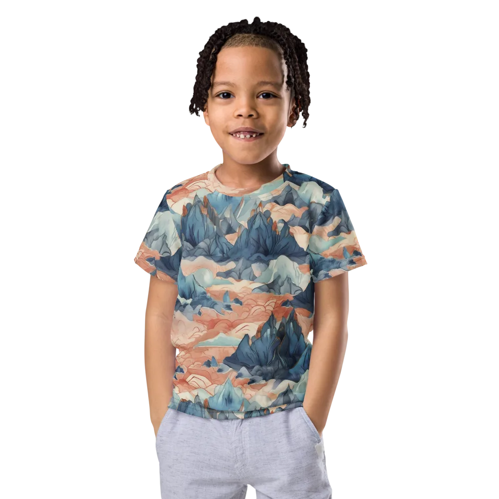 Celestial Peaks on Kids Crew Neck T-Shirt — Front