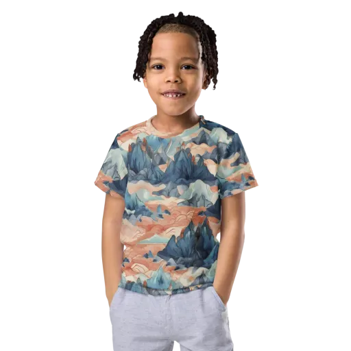 Celestial Peaks on a Kids Crew Neck T-Shirt