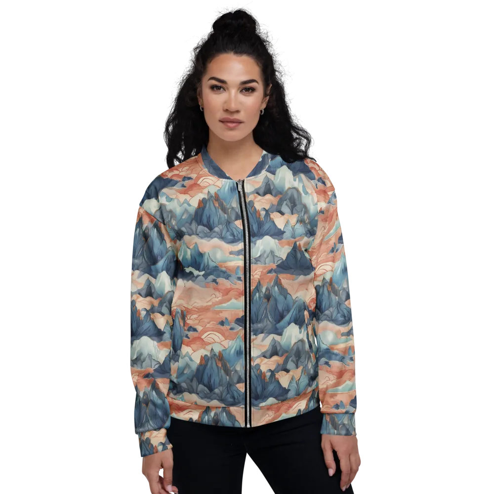 Celestial Peaks on Bomber Jacket — Front