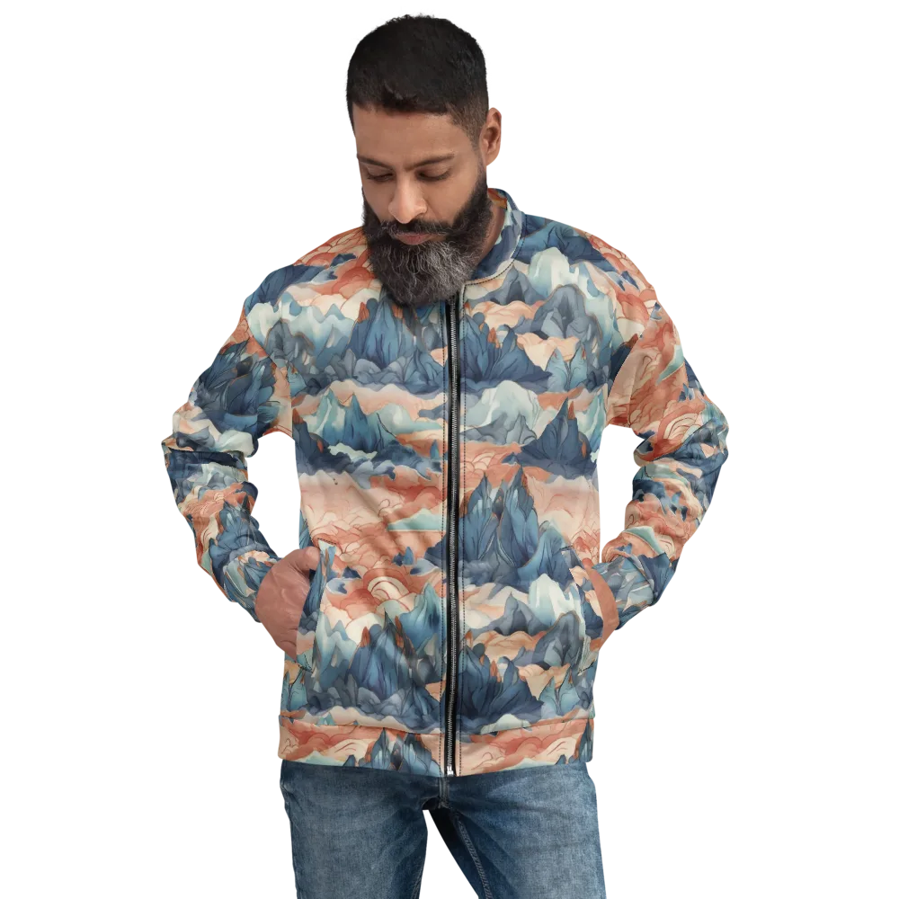 Celestial Peaks on Bomber Jacket — Front