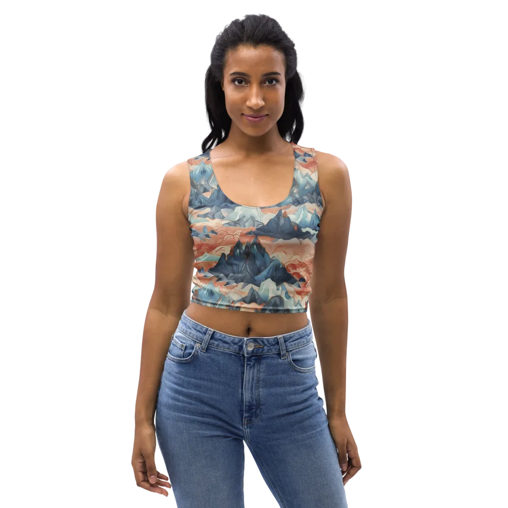Celestial Peaks on Crop Top — Front