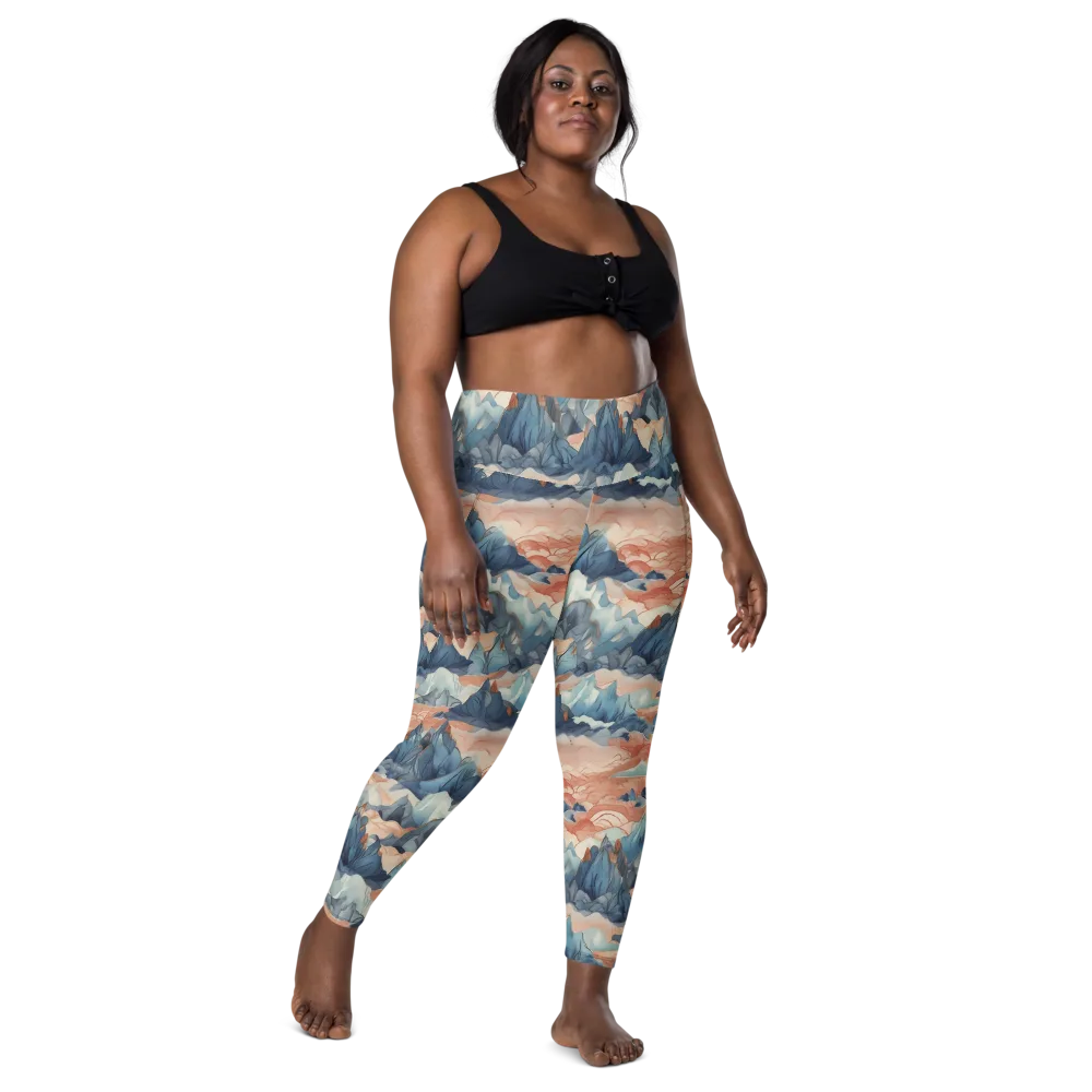 Celestial Peaks on Leggings with Pockets — Front