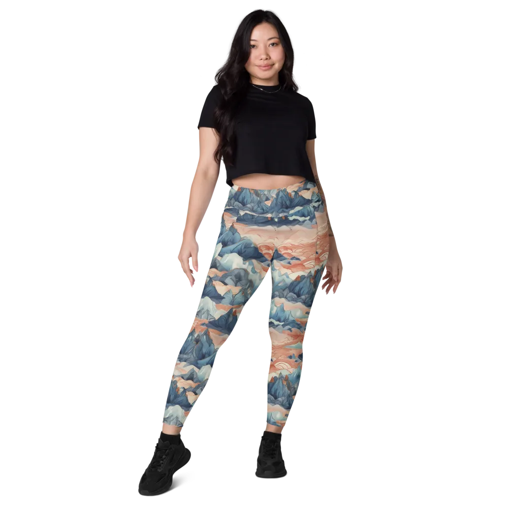 Celestial Peaks on Leggings with Pockets — Front