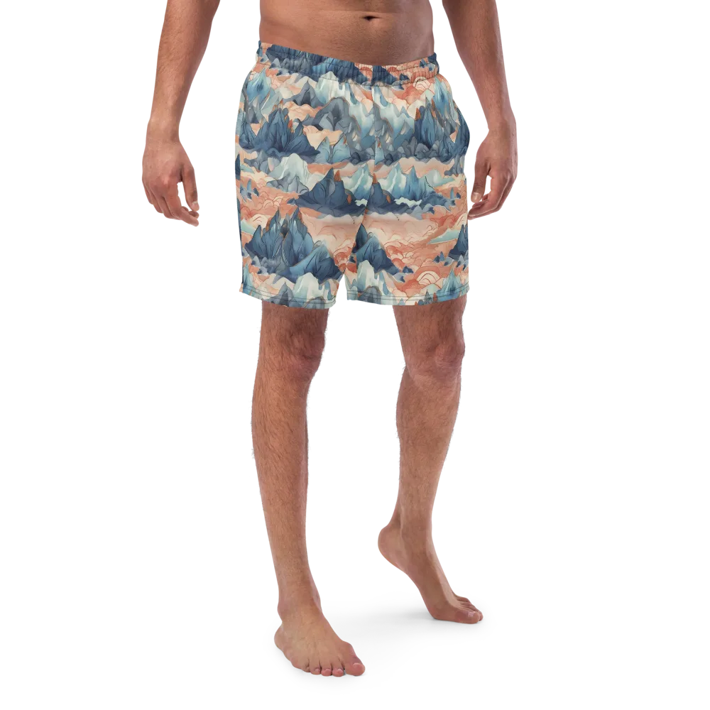 Celestial Peaks on Swim Trunks — Front