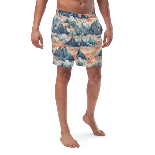 Celestial Peaks on a Swim Trunks