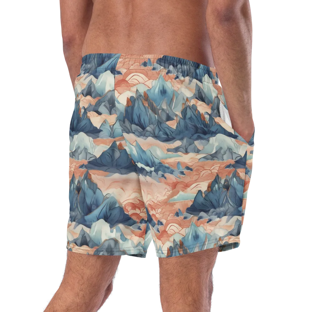 Celestial Peaks on Swim Trunks — Right Back