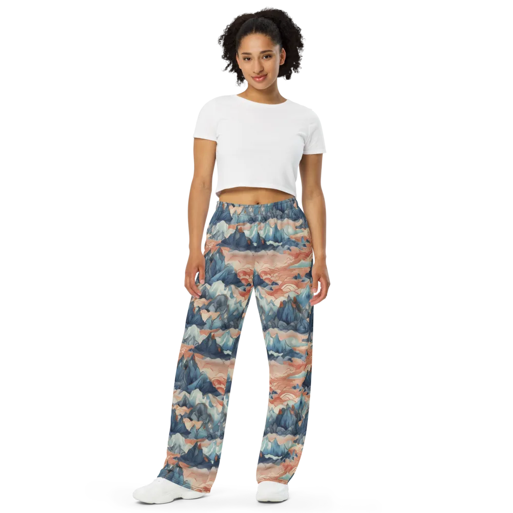 Celestial Peaks on Wide-Leg Pants — Front