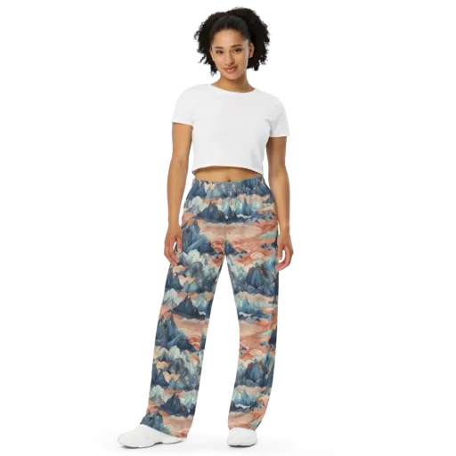 Celestial Peaks on a Wide-Leg Pants