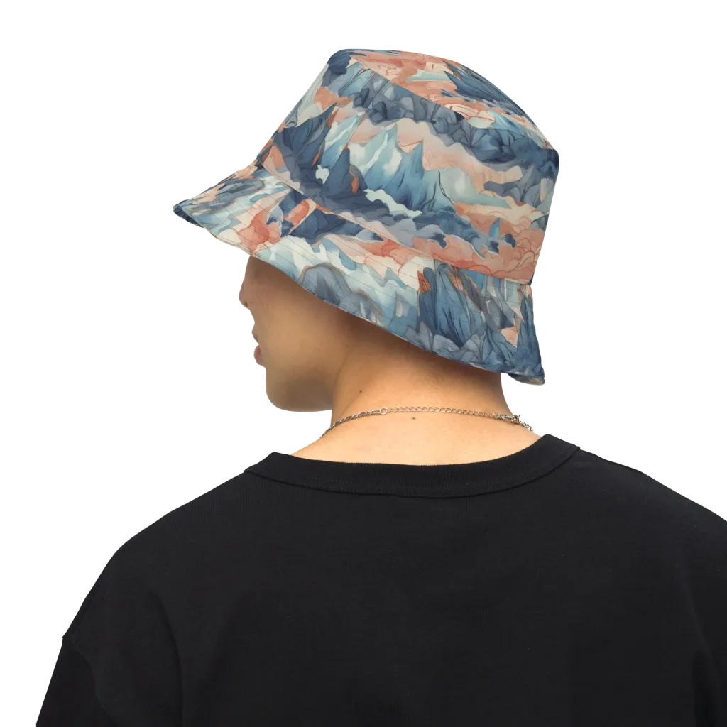 Celestial Peaks on Reversible Bucket Hat — Back Inside