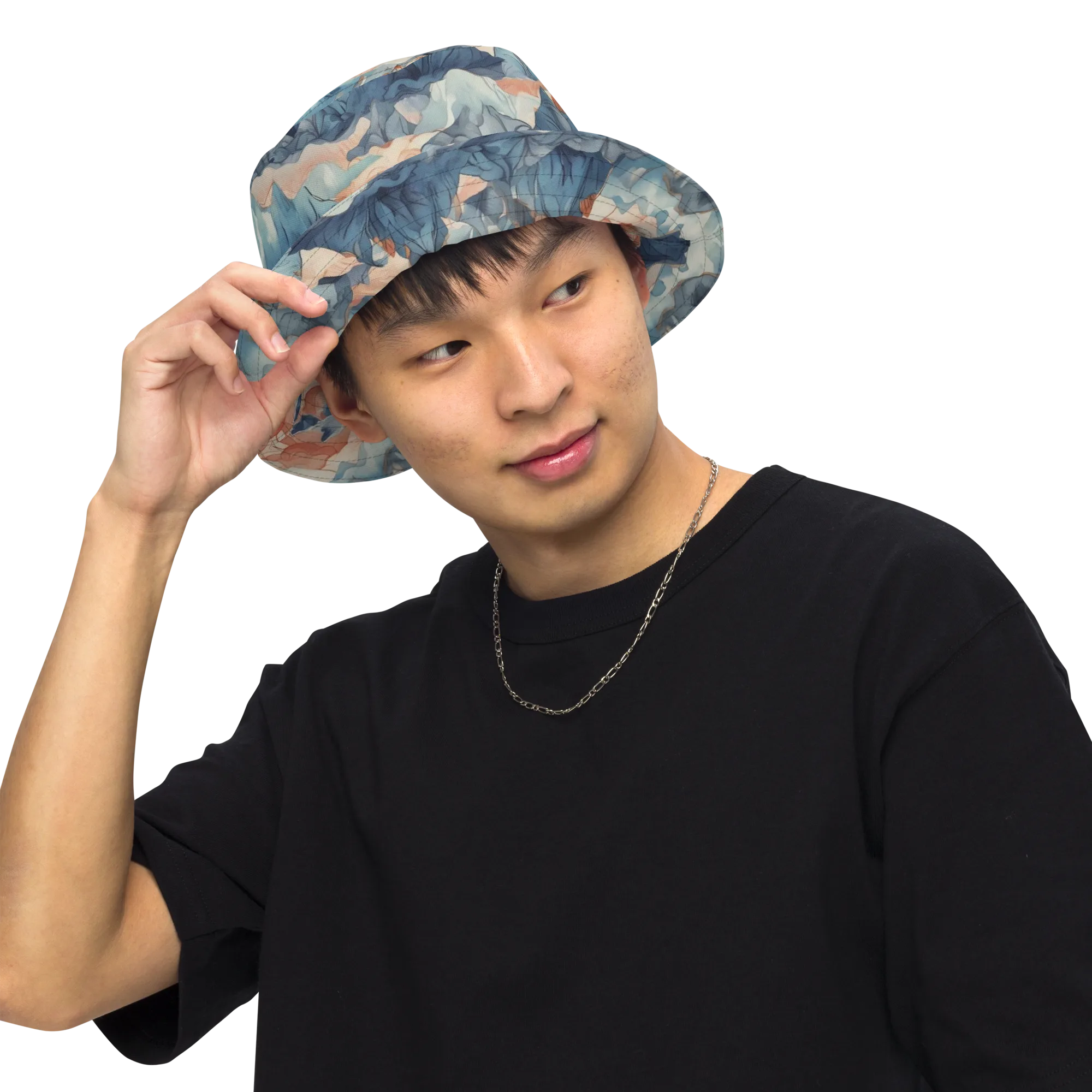 Celestial Peaks on Reversible Bucket Hat — Front Inside