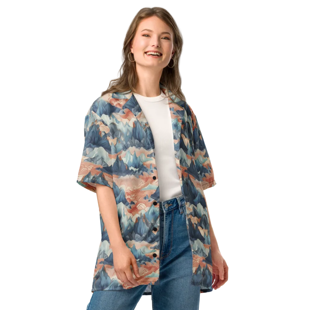 Celestial Peaks on Button Shirt — Front