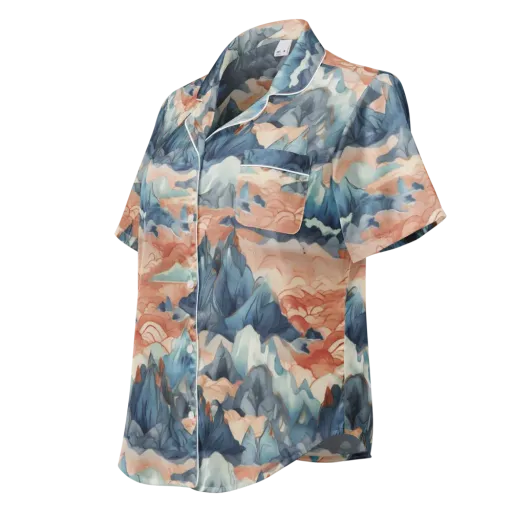 Celestial Peaks on a Women's Short Sleeve Pajama Top