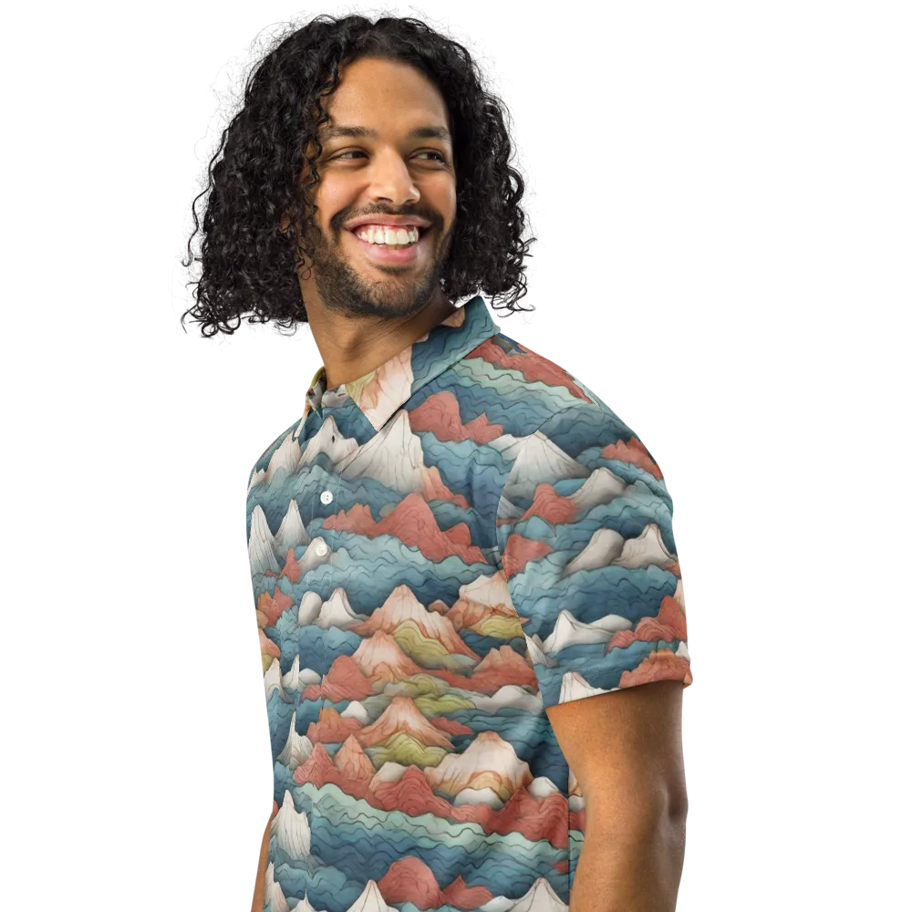 Tidal Alpines on Men's Slim Fit Polo Shirt — Left Front