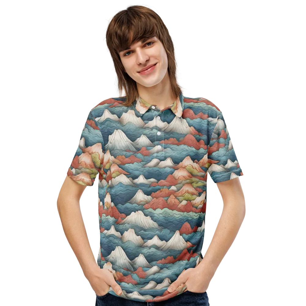 Tidal Alpines on Men's Slim Fit Polo Shirt — Front