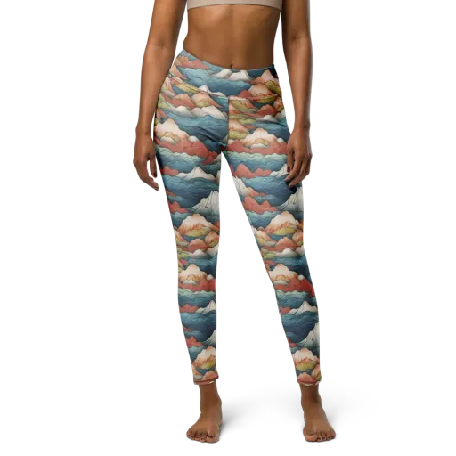 Tidal Alpines on a Yoga Leggings