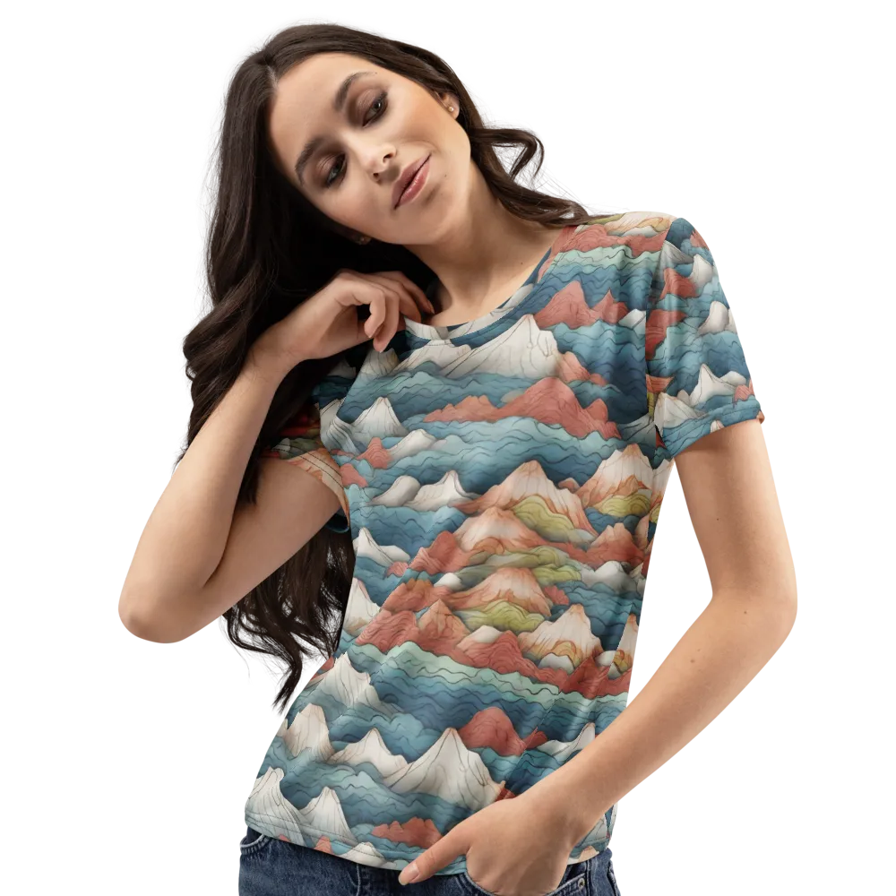 Tidal Alpines on Women's Crew Neck T-Shirt — Left Front