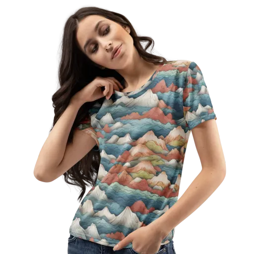 Tidal Alpines on a Women's Crew Neck T-Shirt